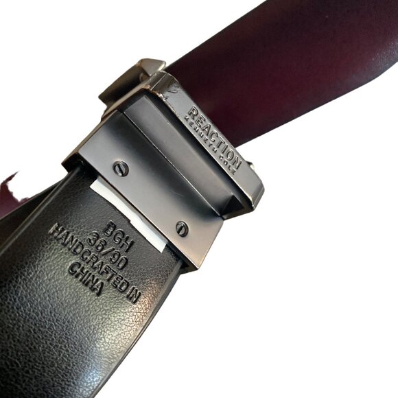 Kenneth Cole Reaction Black Brown Reversible Leather Belt Size 38 - Picture 4 of 5